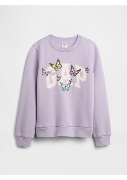 Kız Çocuk Mor Gap Logo Sweatshirt