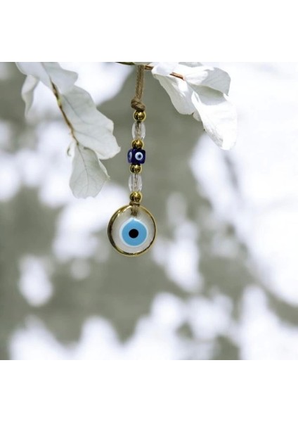 Yaldızlı Şeffaf Nazar Boncuklu Cam Duvar Süsü modelleri