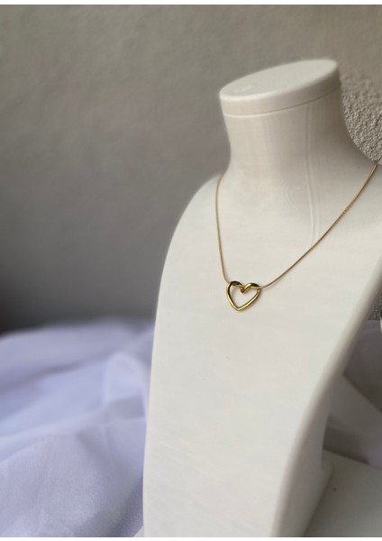 Çelik Kalpli Sarmaşık Gold Kolye fiyatları