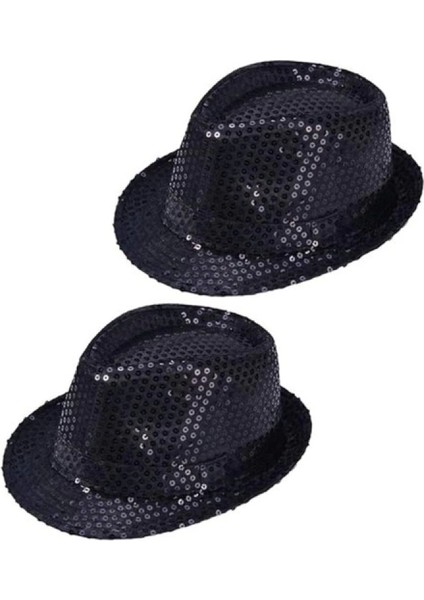 Çocuk Boy Siyah Payetli Şapka Gösteri Şapkası Michael Jackson Şapkası 54 No fiyatları