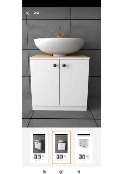 Ayaklı Lavabo Için Dolap Raf Düzenleyici 2 Kapaklı Lavabo Banyo Dolabı RZ64*42