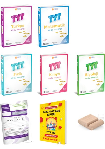 345 -Üçdörtbeş Tyt Türkçe Matematik Fizik Kimya Biyoloji Soru Bankası Yks 2026+PLAN Defteri+Tutucu