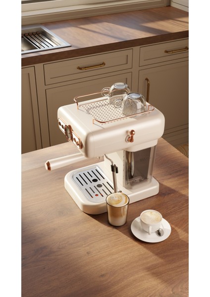 Espresso Latte Cappuccino Kahve Makinesi Süt Köpürtücülü 20BAR Basınçlı 1,2lt Em-01 Ristretto fırsatları
