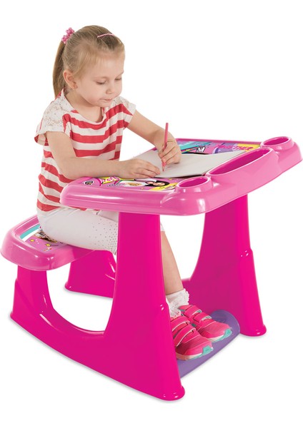 Barbie Çocuk Çalışma Masası ve Sandalye Seti – 3+ Yaş, 55×56×74CM