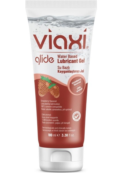 Viaxi Glide Su Bazlı Kayganlaştırıcı Jel Çilek Aromalı 100 ml