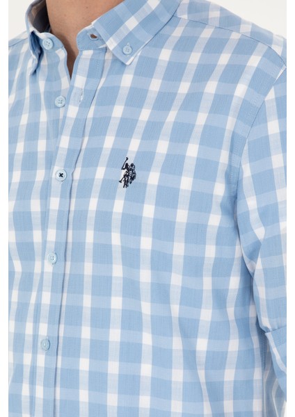 Erkek Açık Mavi Gömlek Desenli 50288665-VR003