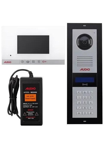 Audıo 3 Daire Görüntülü Sistem Seti (Beyaz Şube)