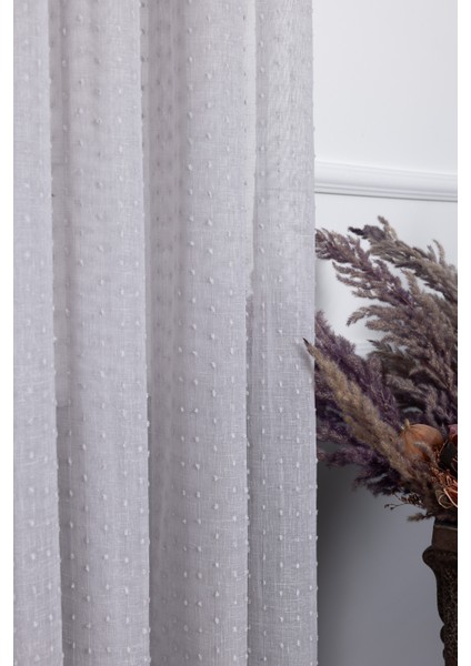 Keten Evrim Gri 1/3 Sık Pileli Ütü Istemez Kırışmaz Yeni Sezon Salon Oda Tül Perdesi