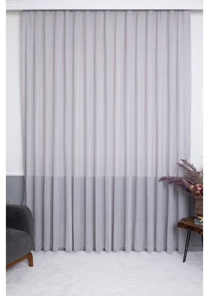 Keten Evrim Gri 1/3 Sık Pileli Ütü Istemez Kırışmaz Yeni Sezon Salon Oda Tül Perdesi fırsatları