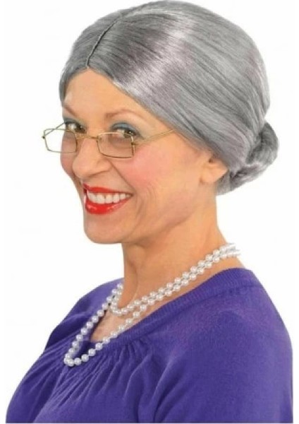 Gri Yaşlı Peruğu Çocuk Yetişkin Uyumlu fiyatları
