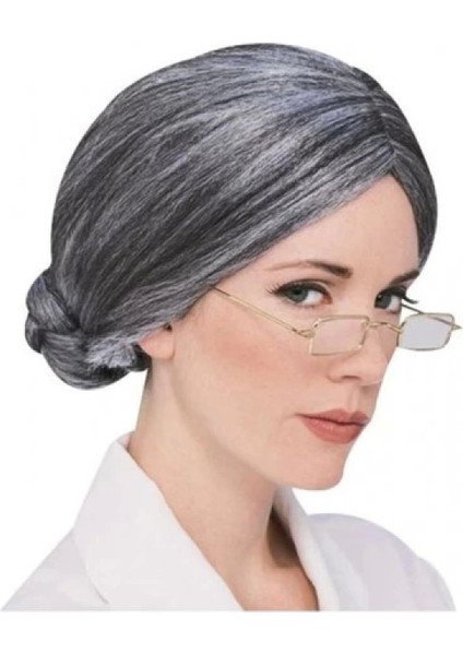 Gri Yaşlı Peruğu Çocuk Yetişkin Uyumlu modelleri