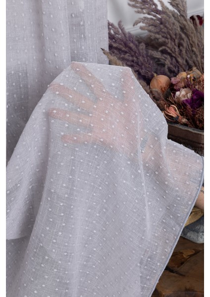 Keten Evrim Gri 1/2.5 Normal Pileli Ütü Istemez Kırışmaz Yeni Sezon Salon Oda Tül Perdesi