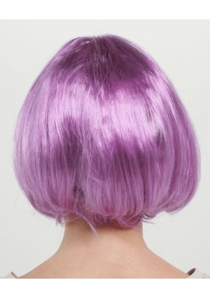 Düz Kesim Küt Parti Peruğu Rose Pembe modelleri