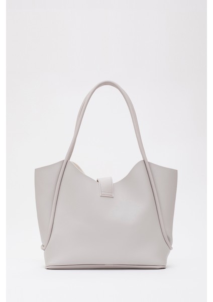 Gri SHK126 Suni Deri Kilit Detaylı Makyaj Çantalı El,kol ve Omuz Çantası fırsatları