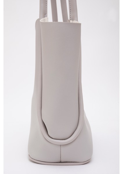 Gri SHK126 Suni Deri Kilit Detaylı Makyaj Çantalı El,kol ve Omuz Çantası indirimleri