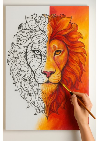 25X35 Resimli Tuval Boyama Seti- 6 Renk Akrilik Boya ve 2 Fırça Adet Fırça Model-16 fiyatları