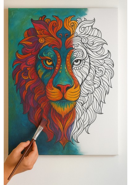 25X35 Resimli Tuval Boyama Seti- 6 Renk Akrilik Boya ve 2 Fırça Adet Fırça Model-16 modelleri