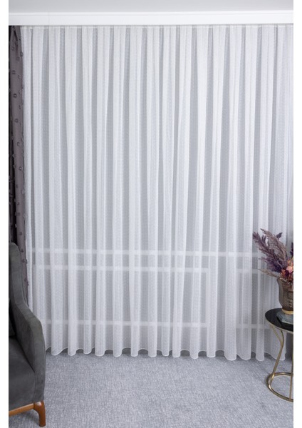 Keten Evrim Ekru 1/3 Sık Pileli Ütü Istemez Kırışmaz Yeni Sezon Salon Oda Tül Perdesi