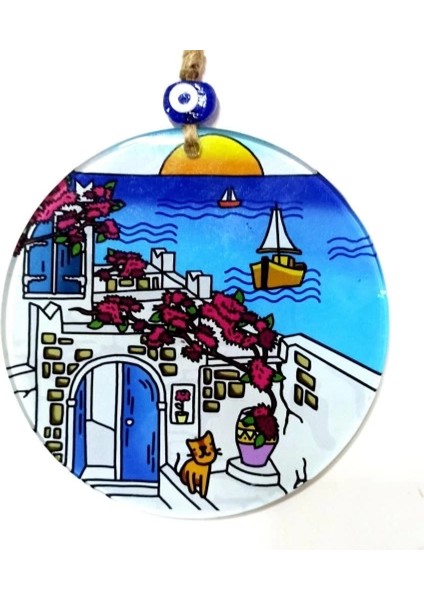 Kedili Hayal Evi 15 Santimetre Füzyon Cam Duvar Dekoru