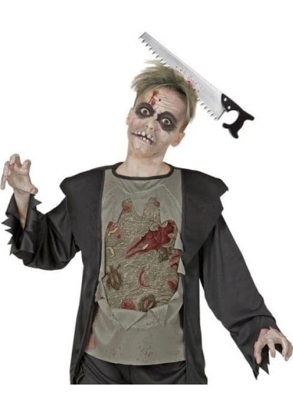 Kafaya Saplanmış Halloween Kanlı Testere Şaka Tacı modelleri