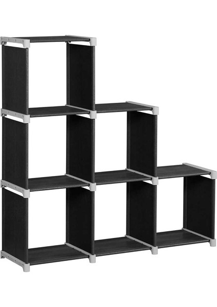6'lı Küp Kitaplık, Dıy, Oturma Odası Için Organizatör, Siyah