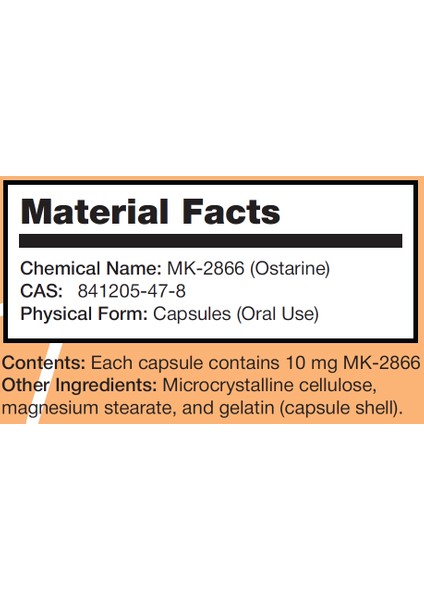 Ostarine MK2866 10 mg 60 Kapsül fiyatları