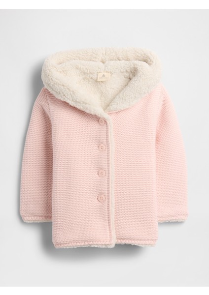 Bebek Pembe Sherpa Hırka