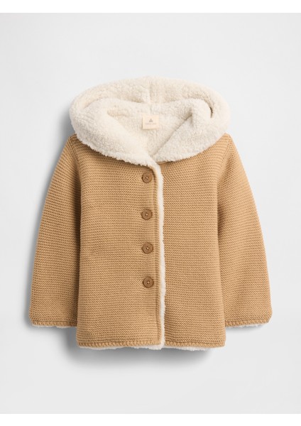 Bebek Açık Kahverengi Sherpa Hırka