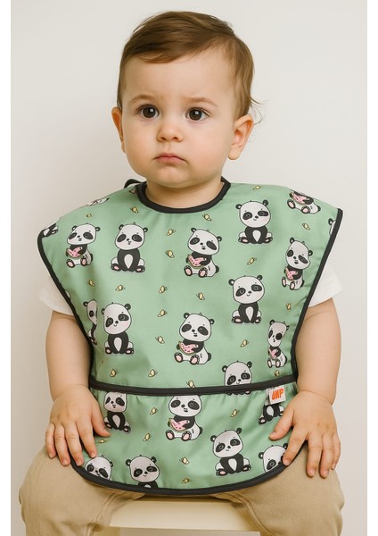 Sıvı Geçirmez Mama-Salya Önlüğü (Panda) 0-36 Ay