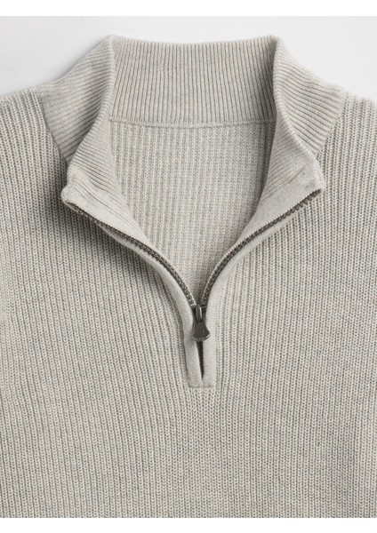 Erkek Çocuk Gri Yarım Fermuarlı Kazak fiyatları