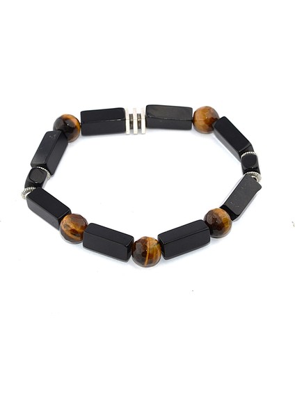 5'li Kaplan Gözü ve Oltu Taşı Bileklik fiyatları