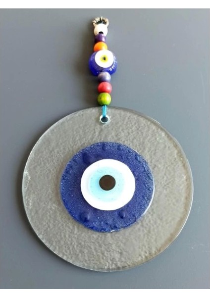 Mavi Nazar Boncuklu El Yapımı Şeffaf Cam Duvar Süsü modelleri