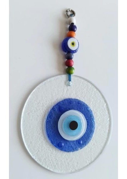Mavi Nazar Boncuklu El Yapımı Şeffaf Cam Duvar Süsü indirimleri