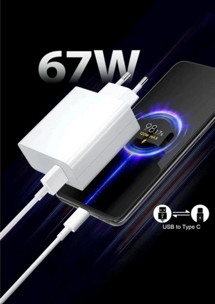 67W (Watt) Redmi Note 13 Pro 5g Uyumlu Şarj Seti Kablo + Başlık fırsatları