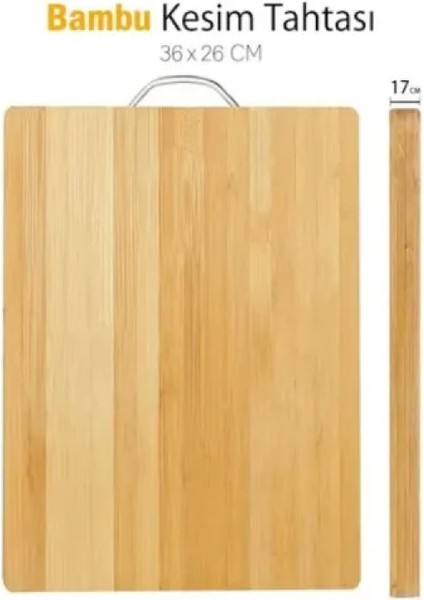 Metal Saplı Bambu Kesim Panosu