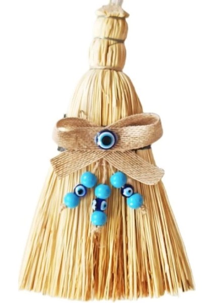 Otantik Ahşap Boncuklu Mini Süpürge Nazar Boncuklu Duvar Süsü fiyatları