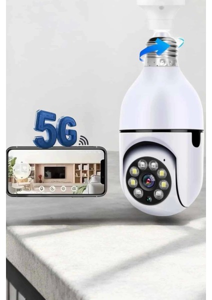 Buğz Güvenlik Kamerası Wifi Kamera Duylu Ev Kamerası Wifi Bağlantılı Dönebilen