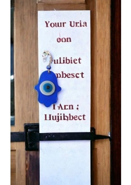 Nazar Boncuklu Şeffaf Mavi Fatma Ana Bereket Eli Cam Duvar Süsü fırsatları