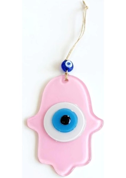 Nazar Boncuklu Pembe Renk Fatma Ana Bereket Eli Cam Duvar Süsü fiyatları