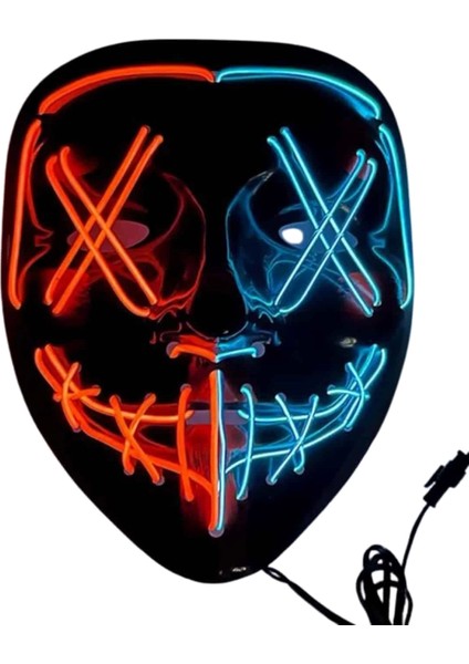 Buğz Hallowen Parti Maskesi Neon LED Işıklı Maske 3 Modlu Cadılar Bayramı Maskesi indirimleri