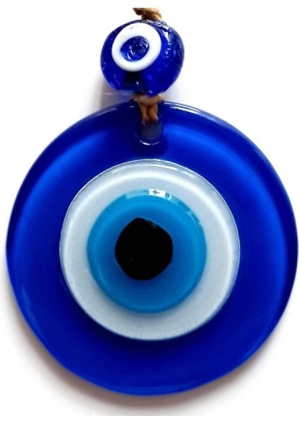 Nazar Boncuklu Mavi Renk Mini Duvar Süsü Dekoratif Hediyelik Cam Eşya