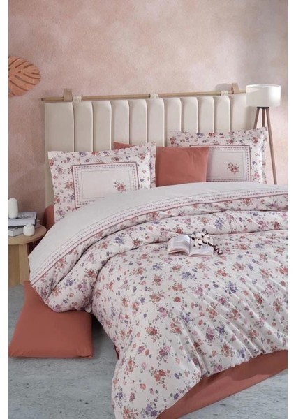 Buğz Clasy Ranforce Nevresim Takımı Çift Kişilik Visam V1 Kiremit