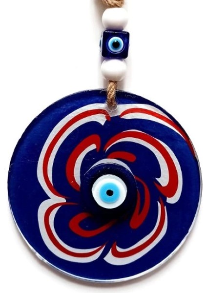 Nazar Boncuklu Lacivert Şeker Modelli Cam Duvar Süsü modelleri