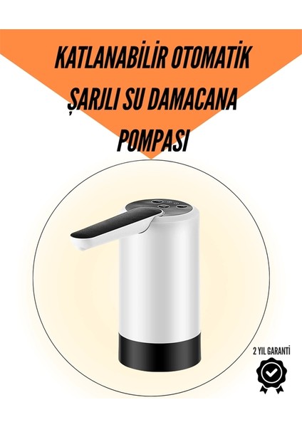 Buğz Şarjlı Su Pompası 8000MAH | Cam Damacana Uyumlu | Tek Tuşla Kontrol | USB Şarjlı Otomatik Dolum