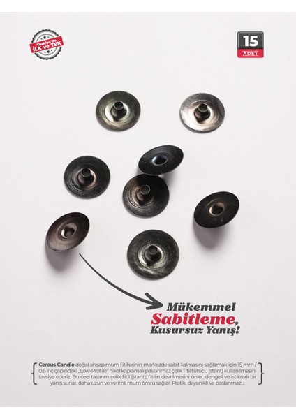 Ahşap Mum Fitili 7mm x 100mm x 1.2mm - 15 Adet | Yüksek Koku Performansı, Şömine Etkisi, Kişiye Özel Markalama fırsatları