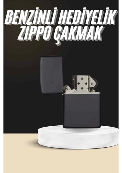 Buğz Erkeklere Özel Hediyelik Eşya Zippo Metalik Benzinli Çakmak Doldurulabilir