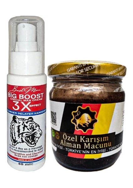 Buğz Bigboost 50 ml Erkekler Için 3xeffect Krem + Yanında 1 Kavanoz 240GR German Macun Takım
