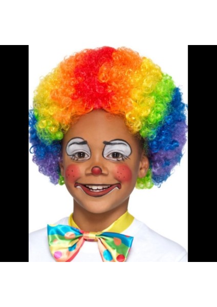 Rengarenk Kıvırcık Afro Peruk Bonus Saç