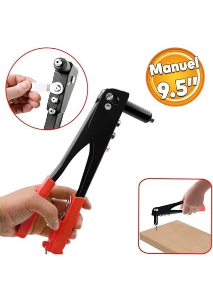 Home 24 cm Profesyonel Pop Perçin Tabancası - Çelik Gövdeli El Tipi Perçin Makinesi, Dayanıklı ve Ergonomik Perçin Aracı, Metal, Plastik ve Deri Için Uygun fiyatları