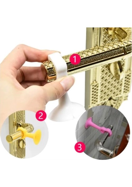 Renkli Vantuzlu Geçmeli Kapı Kolu Stoper 4lü Set fırsatları